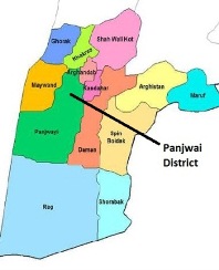 Map of Panjwai District Kandarhar Province
