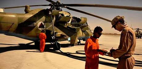 Fueling an Afghan Helicopter