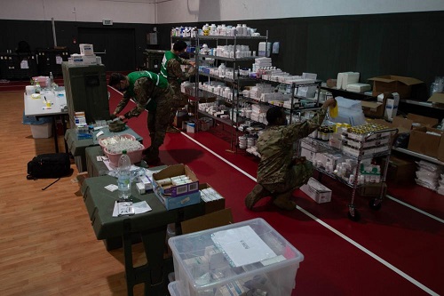 Pharmacy for Afghan evacuees at Ramstein Airbase
